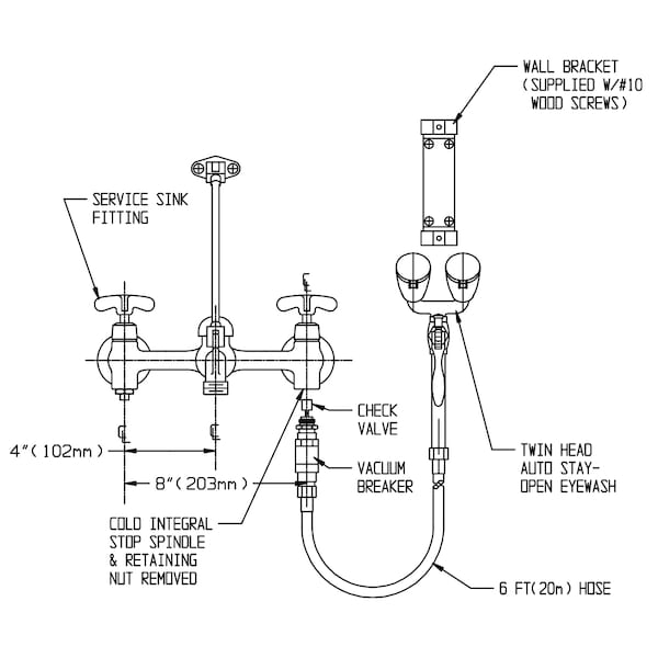 Eyesaver SEF-9200-TW Service Sink Eyewash Attachment W/ Eyewash TMV